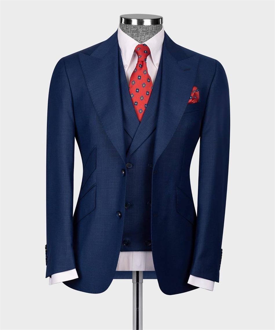 Men Formal Wear With Blazer - Элегантный темно-синий классический свадебный смокинг из