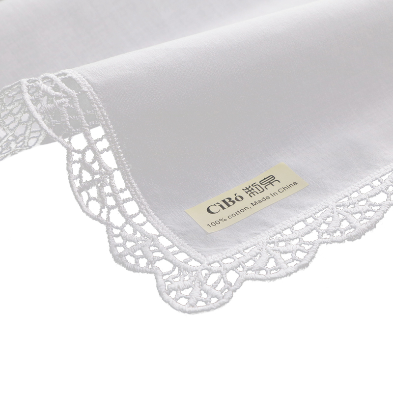 Monogrammed Handkerchief - D003 Белые кружевные носовые платки из