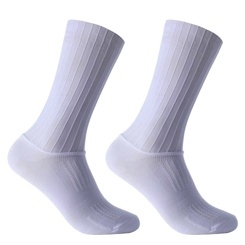 Sock Garter Men - Противоскользящие силиконовые летние аэро носки, белые
