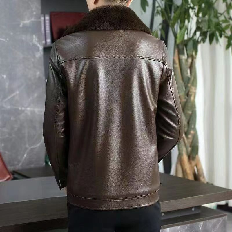 Men Formal Wear Design - Зимнее кожаное пальто для мужчин, теплая