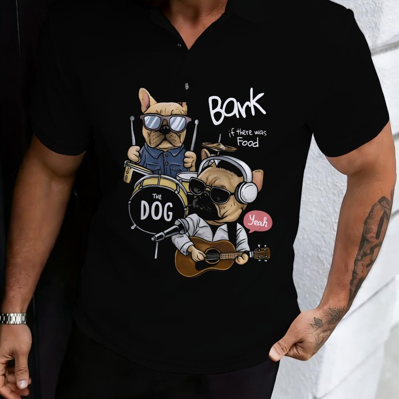 Men Formal Wear Design - Мужская повседневная рубашка-поло черного цвета с