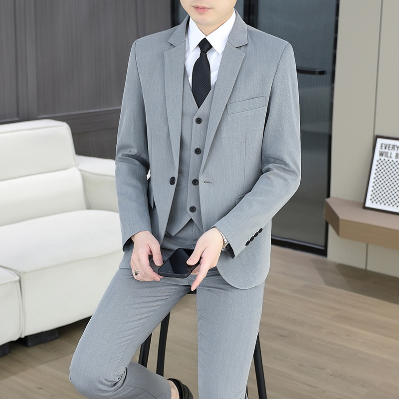 Men Formal Wear With Blazer - Мужской модный деловой костюм (пиджак+жилет+брюки) для