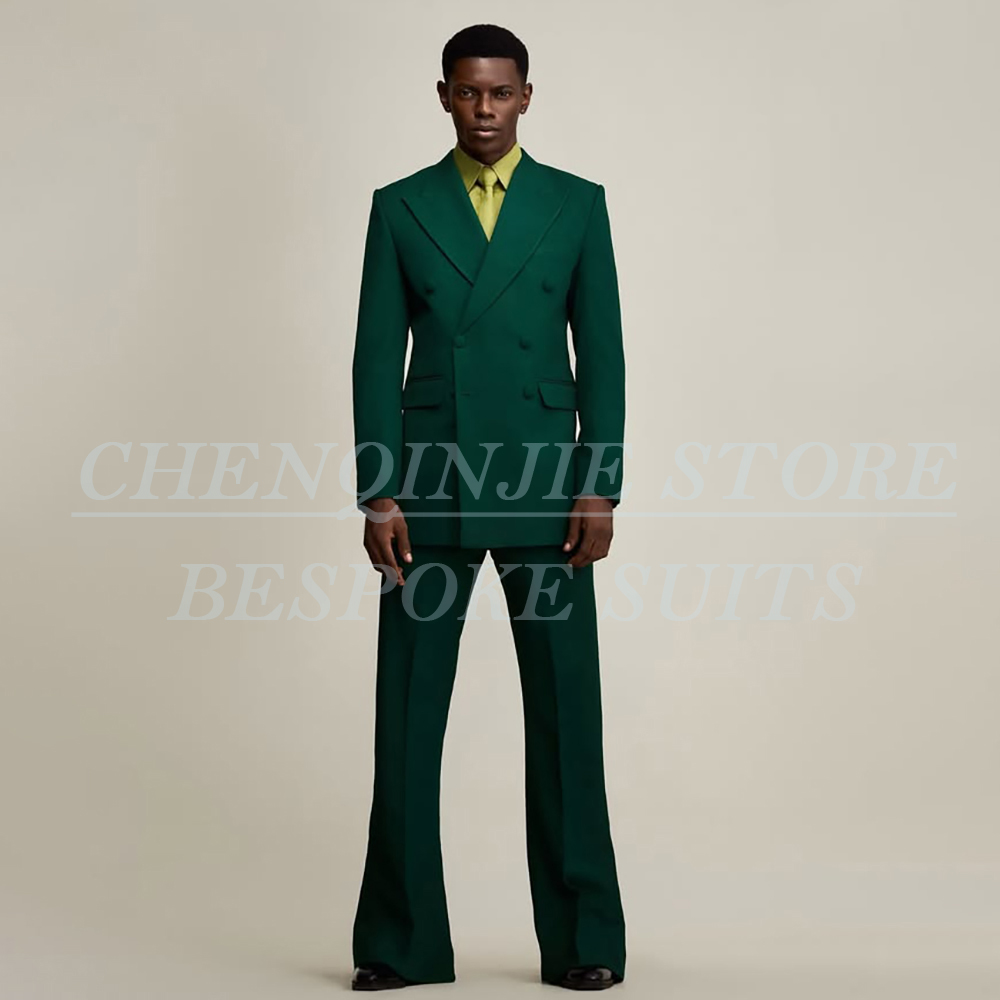 Men Formal Wear With Blazer - Роскошный зеленый мужской костюм для свадьбы,