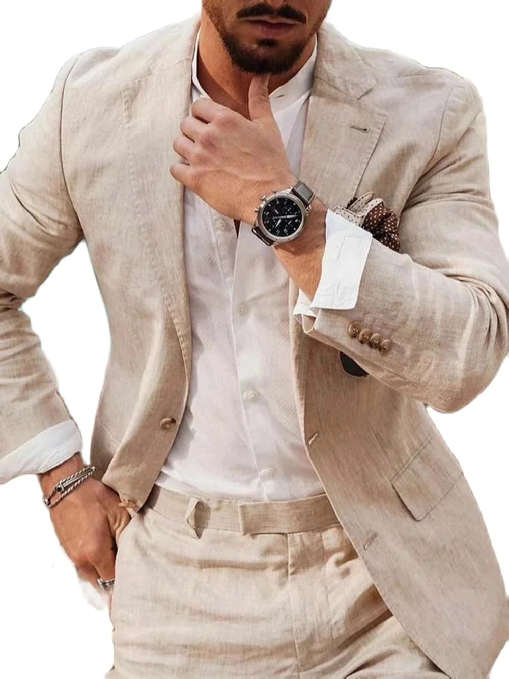 Летний пляжный деловой льняной – обзор и цена Men Formal Wear With Blazer