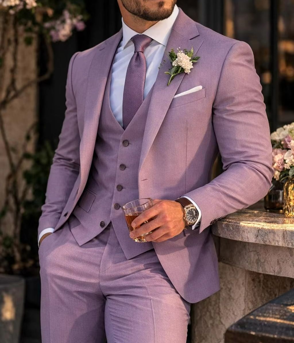 Мужской костюм-тройка лавандов – обзор и цена Men Formal Wear With Blazer