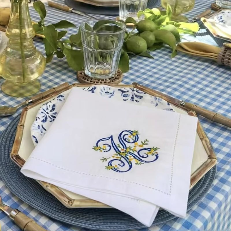 Новинка: 100% льняная салфетка – обзор и цена Monogrammed Handkerchief