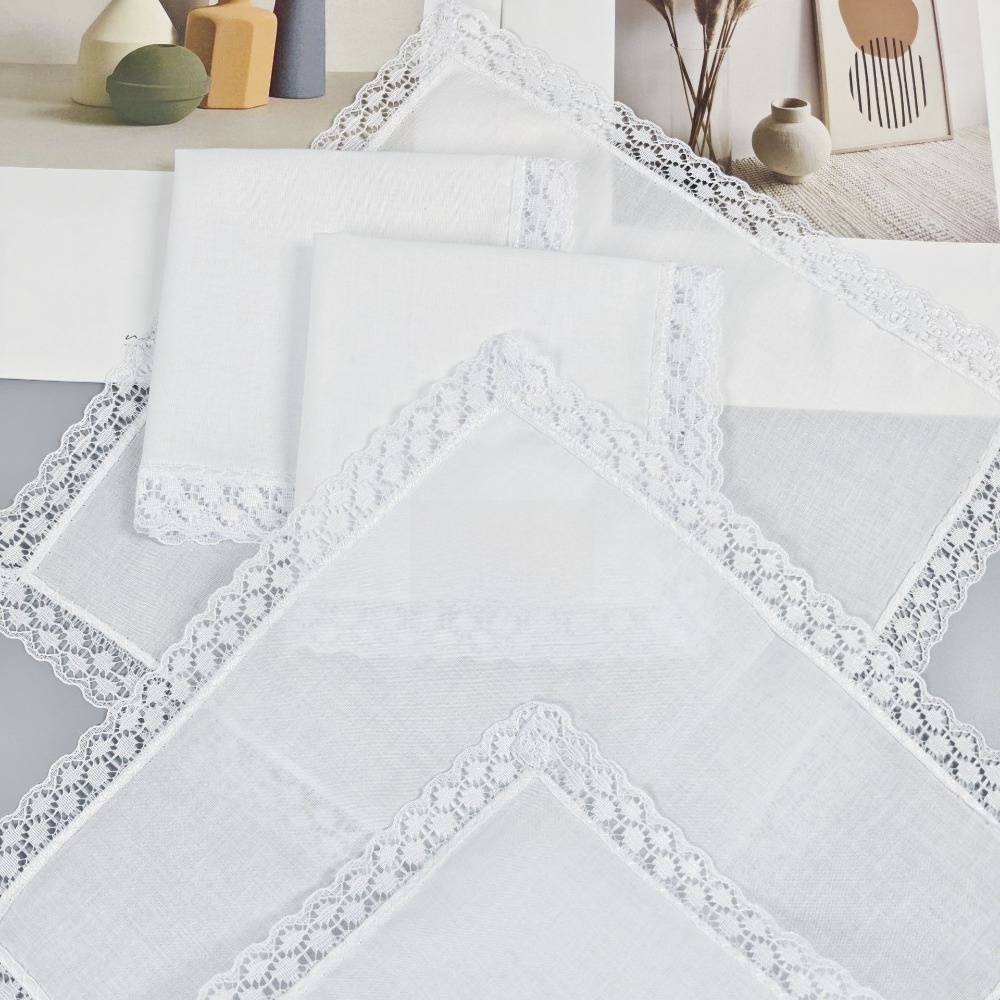 Набор из 6 новых чисто-белых к – обзор и цена Monogrammed Handkerchief