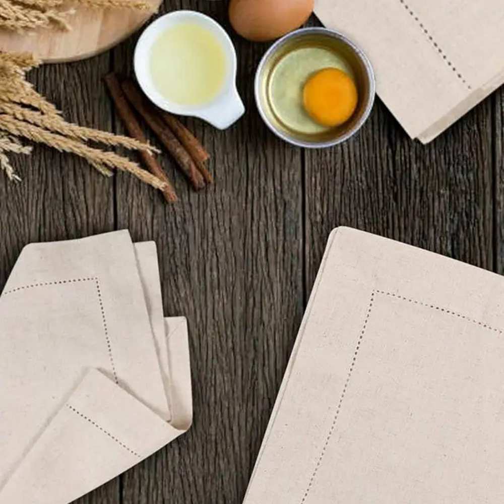 6 льняных салфеток белого цвет – обзор и цена Monogrammed Handkerchief