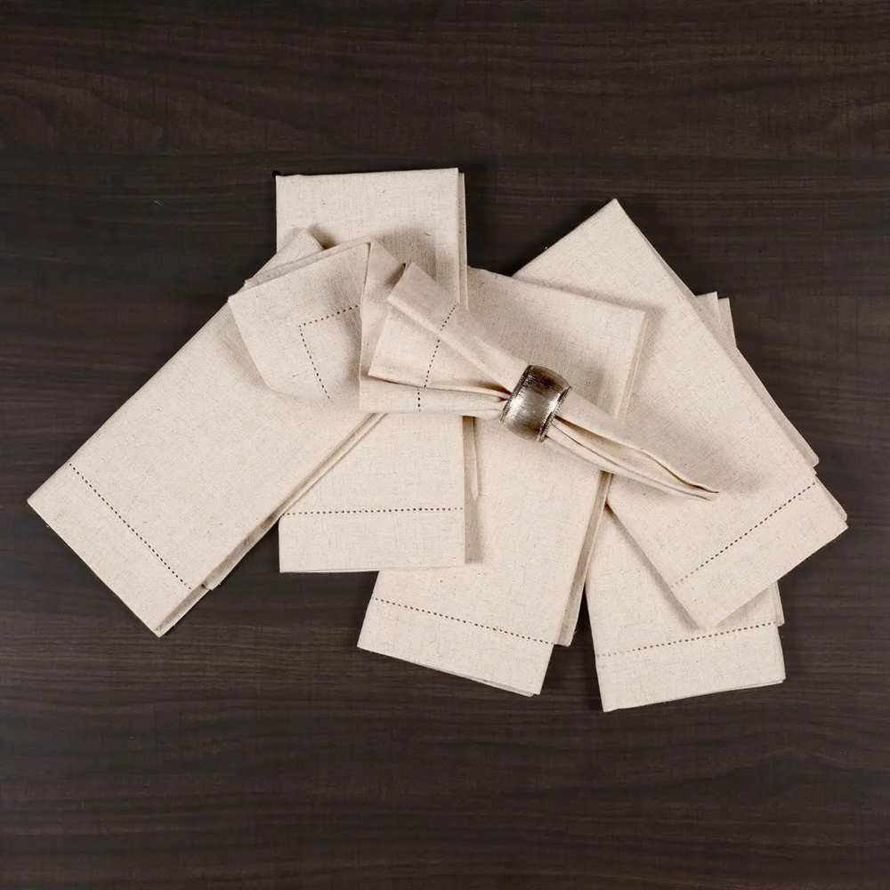 6 льняных салфеток белого цвет – обзор и цена Monogrammed Handkerchief