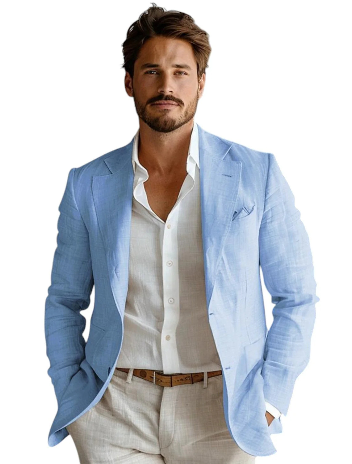 Синий приталенный мужской льня – обзор и цена Men Formal Wear Design